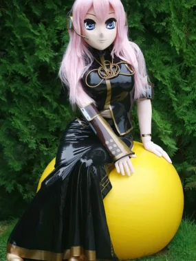 Latex Ankle-Length Special Design Open-Split Skirt