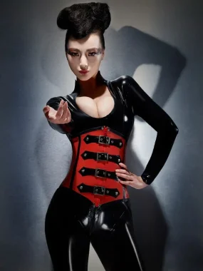 Latex Buckle Baby Burn Boned Corset