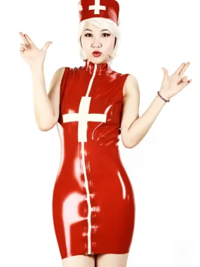 Latex Crimson Cross Dress
