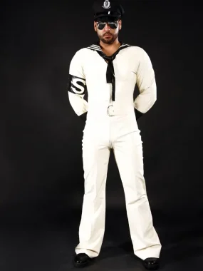 Latex Mens Anchors Aweigh Sailor Suit Catsuit
