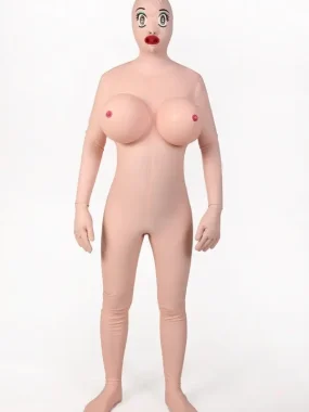 Latex Mens Baby Doll Total Enclosure Catsuit with Sheaths