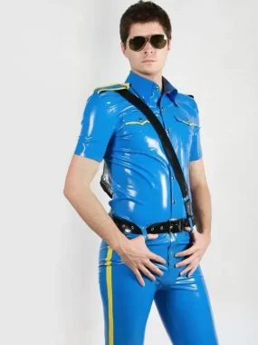 Latex Mens Police Uniform Shirt