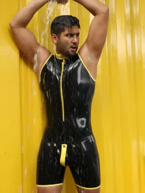 Latex Mens Sleeveless Codpiece Surfsuit